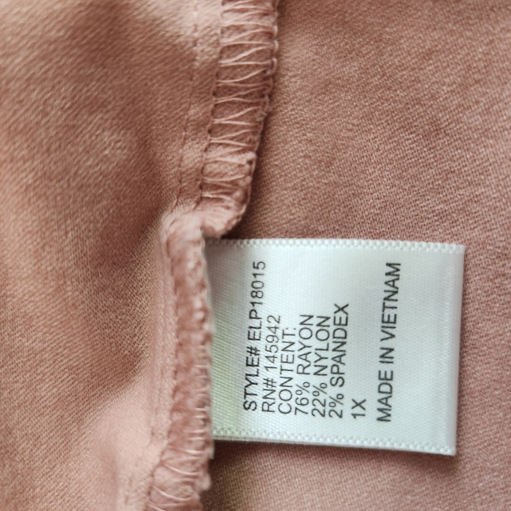 Eden Society Womens 1X Dusty Rose Pink Utility Cargo Jacket Drawstring Waist - Picture 8 of 10